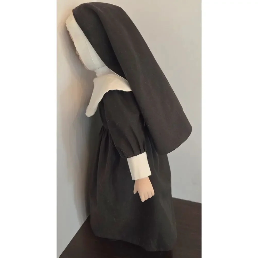 Vtg Nun Doll 16” Porcelain Face Hands Legs Chest Habit & Socks Incl. Unmarked